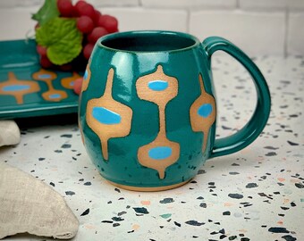 MidMod Mug, vintage style, artisan made