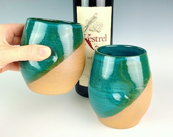 Handmade Ceramic Wine tumblers (Set of 2) Stoneware