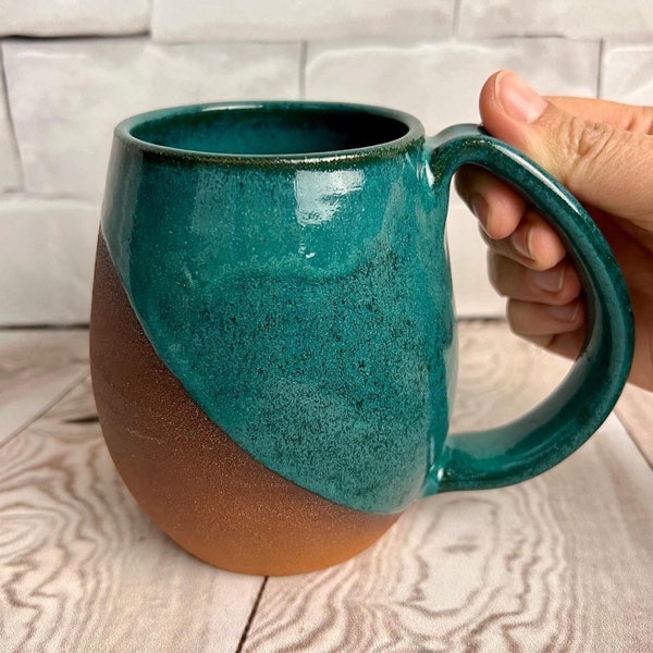 Large Pottery Mug, artisan made stoneware