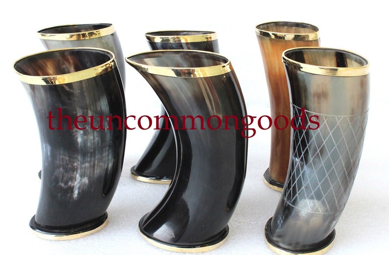Set of 6 Assorted Game of Thrones Viking Drinking Horn Mugs Cups for