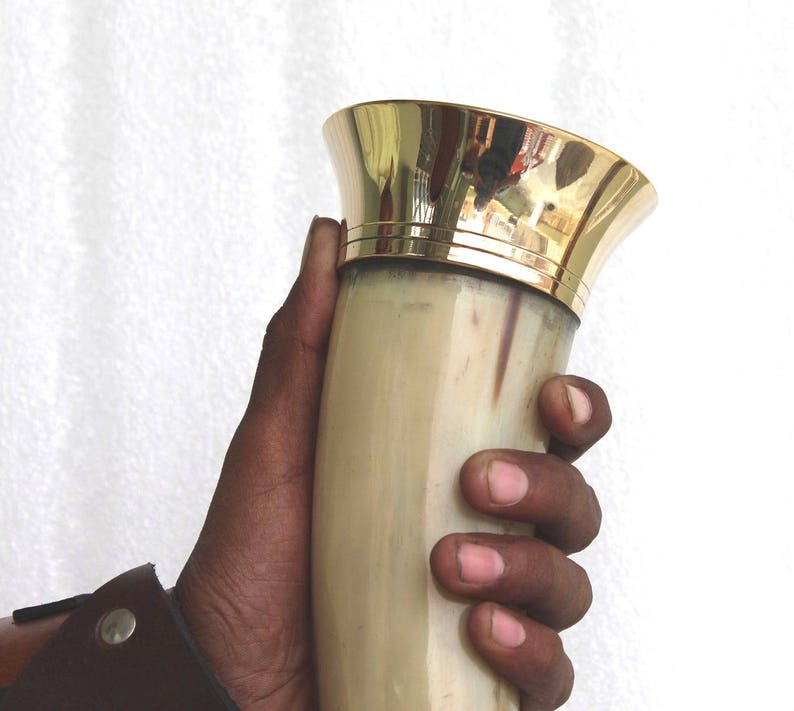 Brass Fitted Viking Drinking Horn for Beer Wine Ale Mead Best Etsy