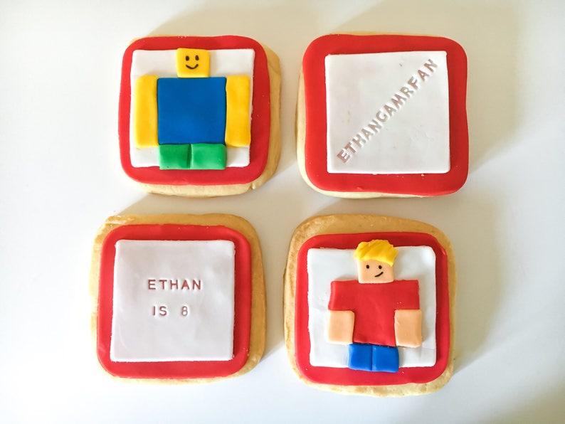 Roblox Inspired Sugar Cookies Personalized 1 Dozen Roblox Party - 