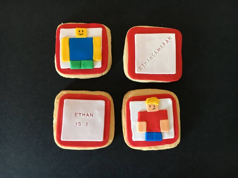 Roblox Inspired Sugar Cookies Personalized 1 Dozen Roblox Party - 