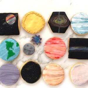 Outer Space Cookies 1 Dozen out of Space Party, Planets , Galaxy ...