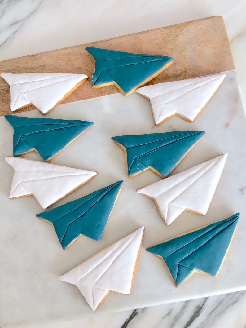 Paper Airplane Cookies 1 Dozen paper Planes Party Paper | Etsy
