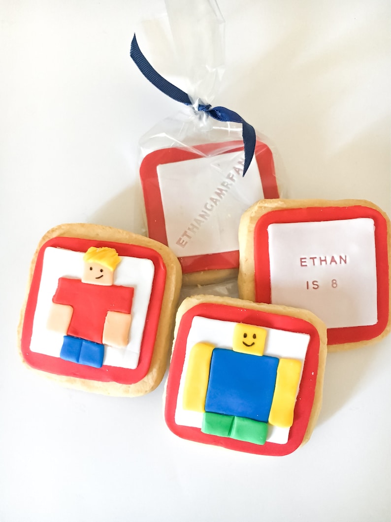 Roblox Inspired Sugar Cookies Personalized 1 Dozen Roblox Etsy - milk and cookies club t shirt roblox