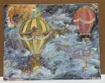 Volare - Original Acrylic and collage  painting