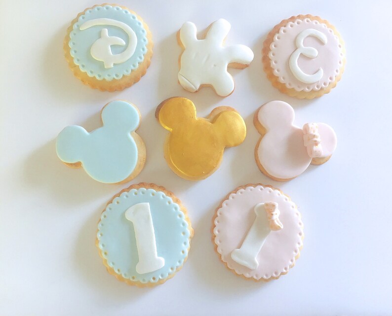 Mickey Mouse Minnie Mouse Inspired Birthday Cookies Personalized Mickey Ears 1 Dozen - 