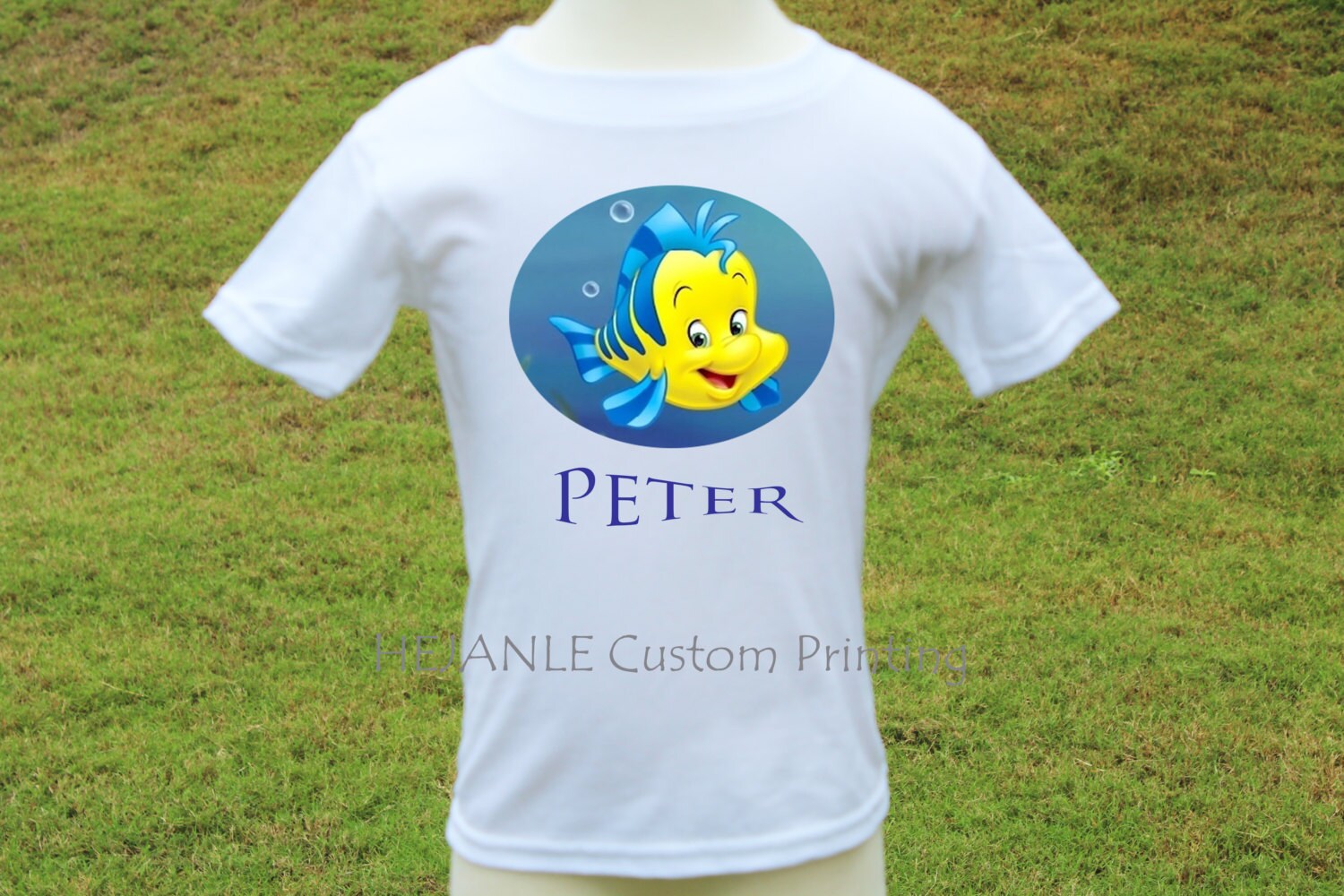 Flounder Printed Tshirt the Little Mermaid's Flounder Etsy