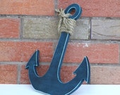 nautical wedding decor, big anchor, deep blue home decor, rustic anchor, navy blue  beach wedding idea, table decor, wood decor