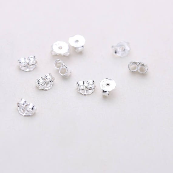 silver earring posts and backs
