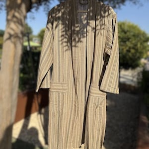 Turkish Linen Robe, Linen Bathrobe, Beige Natural Bridesmaid Robe, Lightweight Beach Wear, Linen Cotton Robe