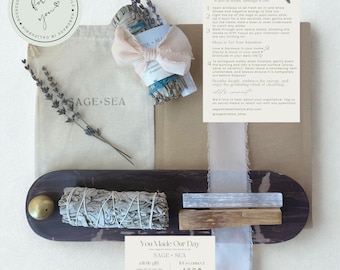 White Sage Smudge Kit: Palo Santo, Selenite – Energy Cleansing