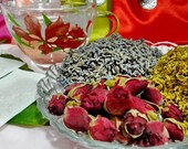 Triple Blend Aromatic Lavender Buds+Aromatic Rose Buds+Sweet Osmanthus Heavenly Sweet Fragrance! Organic 10 Tisane in Beautiful Silk Pouch
