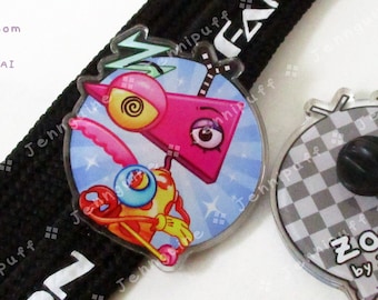 Zooble - The Amazing Digital Circus Double-Sided Double-Walled Recycled Acrylic 40mm 1.5in Pin with Black Rubber Clutch TADC