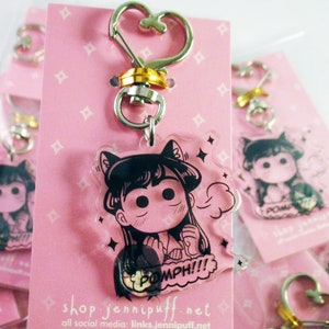 RESTOCKED Kawaii Manga Kom!-san Shouko Acrylic Keychain POMPH! (black ink is transparent)