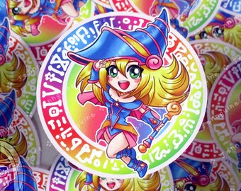 Dark Magícian Girl Rainbow 3in Die-Cut Vinyl Sticker Cute Kawaii Pink Multicolor Magic Circle Magical Girl Decal DMG 3x3in YuGíOh