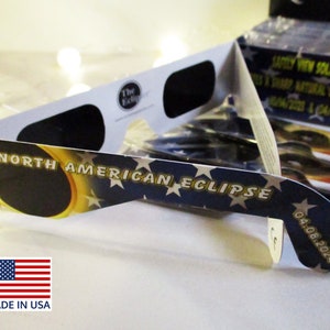 Total Solar Eclipse Paper Glasses ISO 12312-2 Certified NASA Approved Made in USA Single/2 pack/4 pack, April 8 2024 Filter Sun Observation image 1