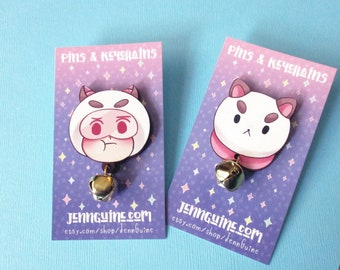 Bee and Puppycat Pilot Episode Wooden Pin with Gold Bell - Dangle pin, Wood pin, Eco Friendly Pin, Kawaii Restocked