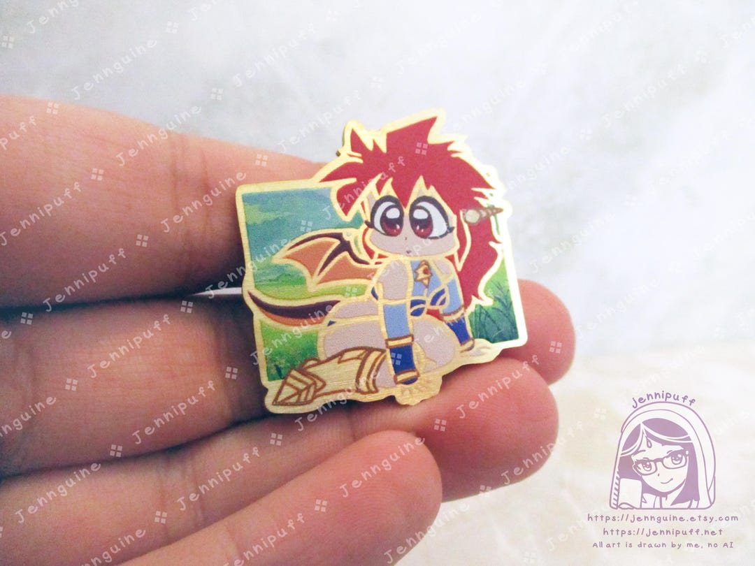 Gold Dragon Half Mink Chibi 80s 90s Retro Anime Manga