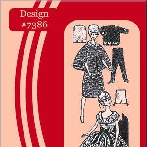 Crochet Pattern Design #7386 Doll Wardrobe Made For Vintage B and 11.5&quot; Dolls