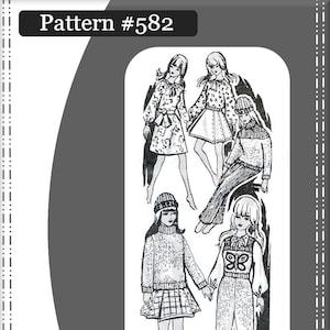 Knit & Sewing Pattern Design #582 Doll Wardrobe Made For Vintage B and 11.5&quot; Dolls