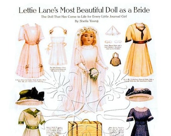 Lettie Lane - Daisy Doll 6 Patterns LHJ-Set 18" Wedding Dress Trousseau   #6012