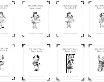 8 Vintage Ginny Pattern Doll Clothing Booklets On CD