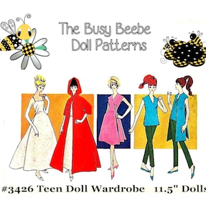 Advance Pattern Outfit #3426 Doll Wardrobe Made For Vintage B and 11.5&quot; Dolls