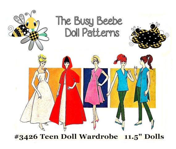 Dolly Darling Easter Parade wardrobe Doll Pattern for Barbie 11.5/"