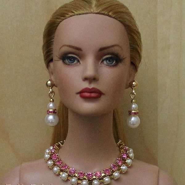 Rose Petal & Pearls Jewelry Suite For Sydney Chase, Tyler Wentworth, Ellowyne Wilde And Other Same Size Dolls