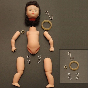 8" & 10, 14" Stringing Repair Kit Hooks Head Legs Arms Made For MA Dolls Bands