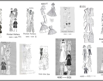 17 Mail-Newspaper Patterns on CD Doll Wardrobe Made For Vintage B and 11.5&quot; Dolls