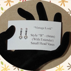 STYLE B - Replacement Headvase Head Vase Earrings Vintage Or Gold Finish &quot;By The Pair&quot; Headvase Jewelry Head Vase Jewelry