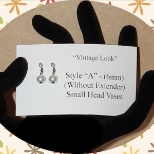 STYLE A - Replacement Headvase Head Vase Earrings Vintage Or Gold Finish &quot;By The Pair&quot; Headvase Jewelry Head Vase Jewelry