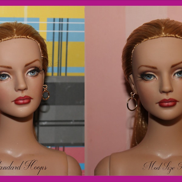 STANDARD and MOD HOOPS Earrings Made For Sydney, Tyler & Same Size Dolls