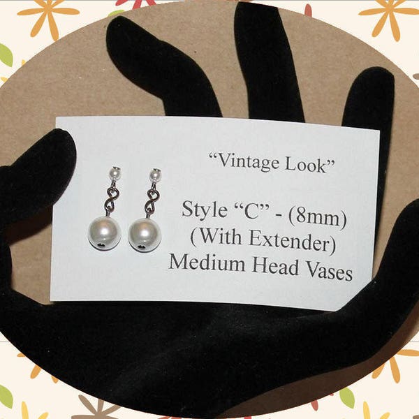 STYLE C - Replacement Headvase Head Vase Earrings Vintage Or Gold Finish "By The Pair" Headvase Jewelry Head Vase Jewelry