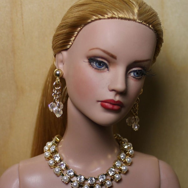 AB Crystal & Pearls" Jewelry Suite For Sydney Chase, Tyler Wentworth, Ellowyne Wilde And Other Same Size Dolls