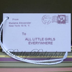 1960's Ideal SAUCY WALKER PLAYPAL doll WRIST hang TAG Reproduction 
