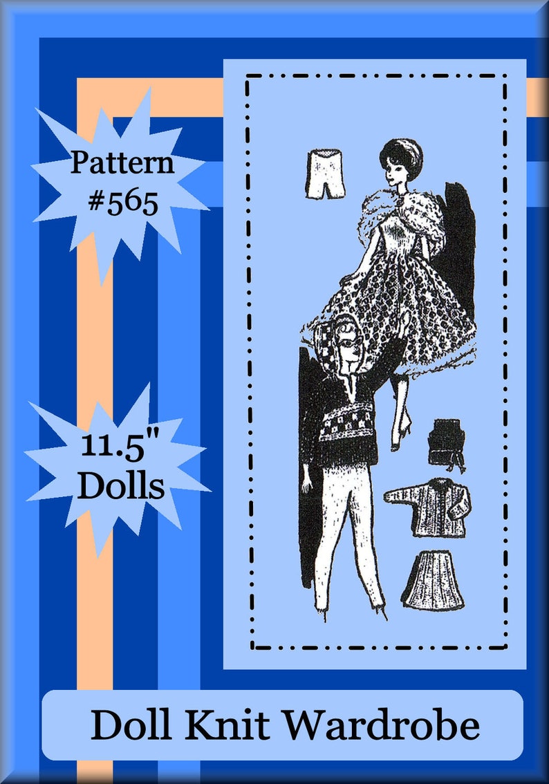 Vintage Barbie Knitted Pattern Design #565