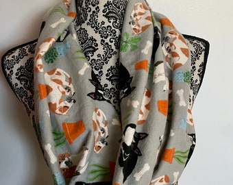 Puppy Infinity Scarf, Dog Infinity Scarf, Plants Infinity Scarf, Doggy Infinity Scarf