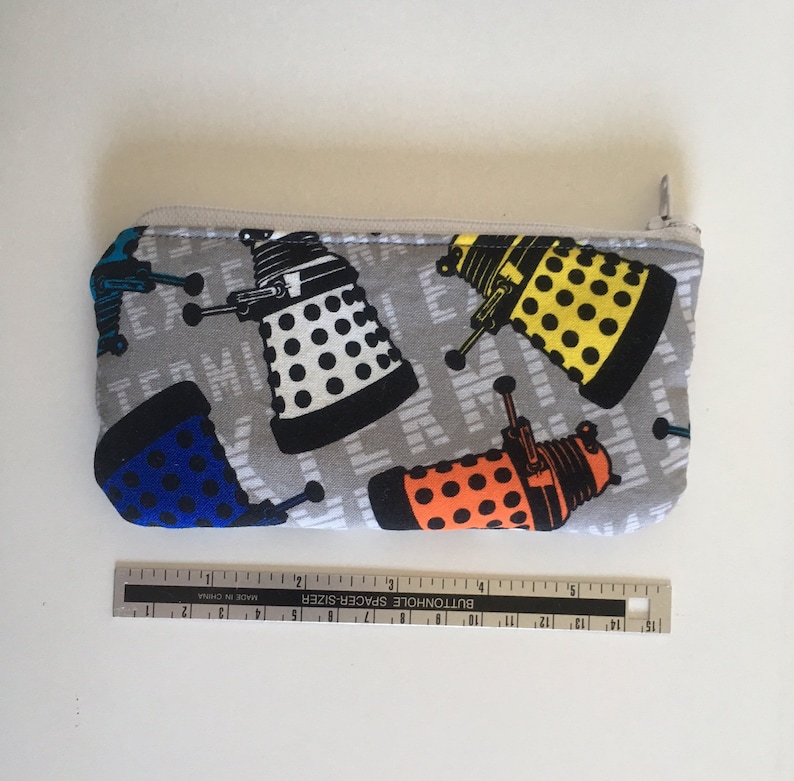 READY TO SHIP Daleks Medium Zippered Bag