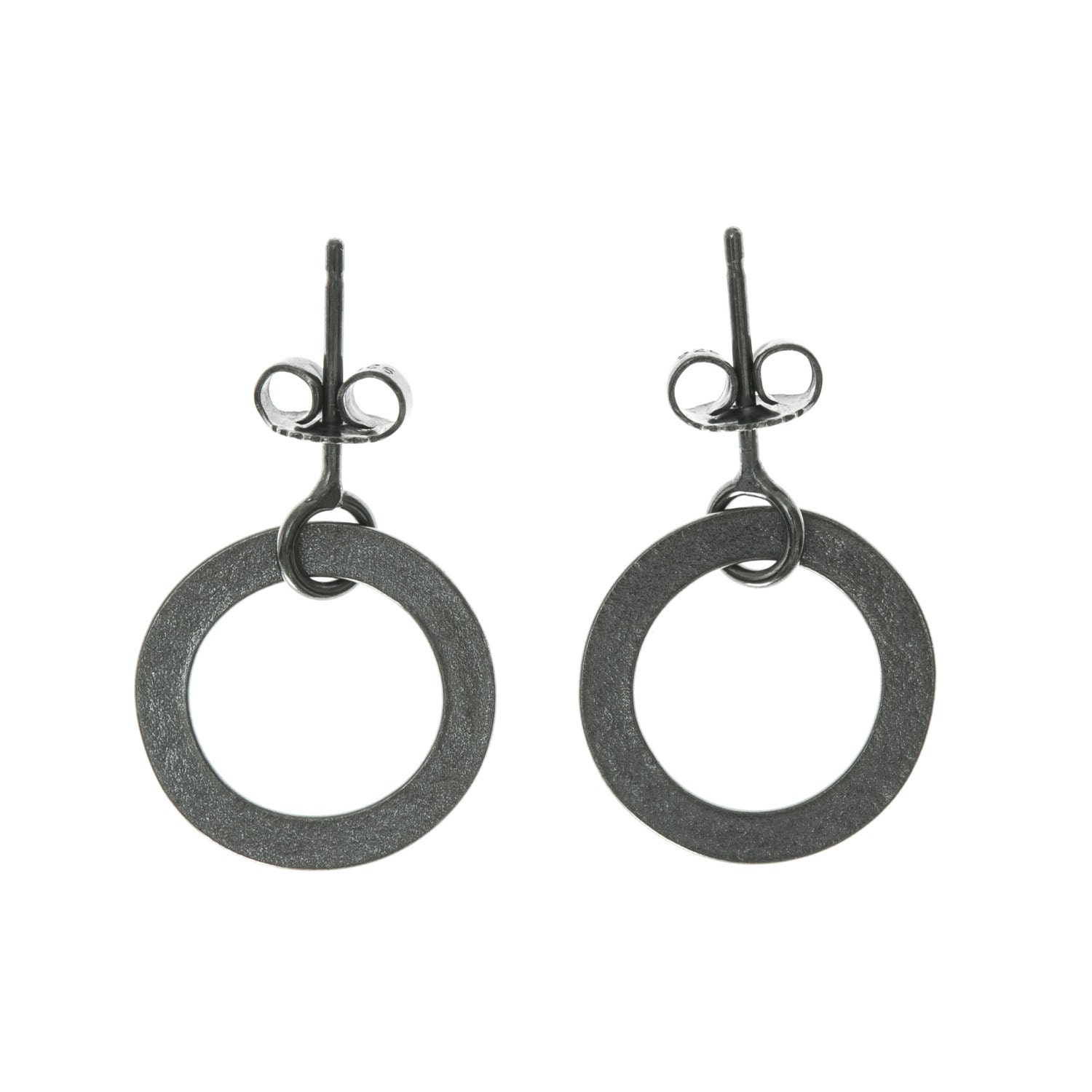 Black Circle Earrings, Classic Hoop Earrings, Perfect for Everyday Wear