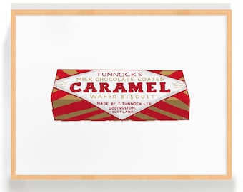 Tunnocks Caramel Bar Biscuit Art Print / Retro Art Print / Kitchen Artwork