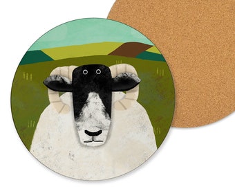 Sheep Coaster, Quirky sheep gift, Ram Coaster