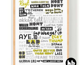 Yorkshire Phrases Dialect Art Print A, Funny Yorkshire sayings, Yorkshire slang