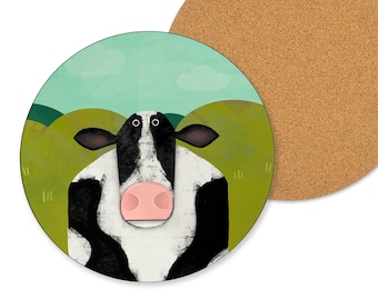 Cow Coaster, Dairy Cow gift, Farming gift