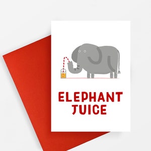 Jus d'éléphant, carte Je t'aime, petit ami, carte petite amie, valentine drôle, carte amour A6