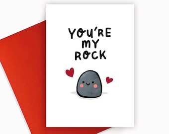 You're My Rock Card, A6 Love Card, Thank You Card
