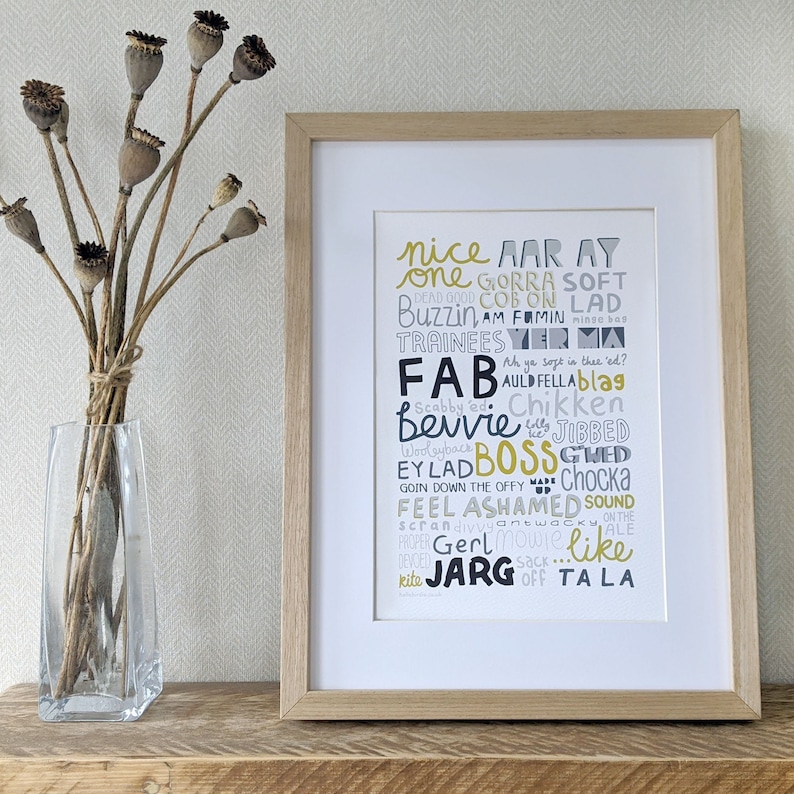scouse liverpool print white a4 art print funny sayings etsy